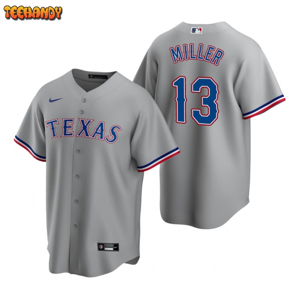 Texas Rangers Brad Miller Gray Road Replica Jersey