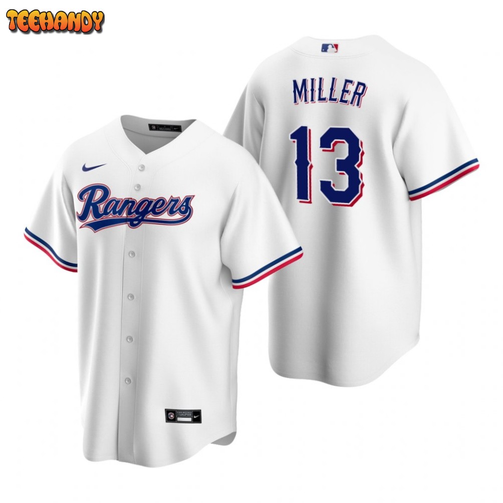 Texas Rangers Brad Miller White Home Replica Jersey