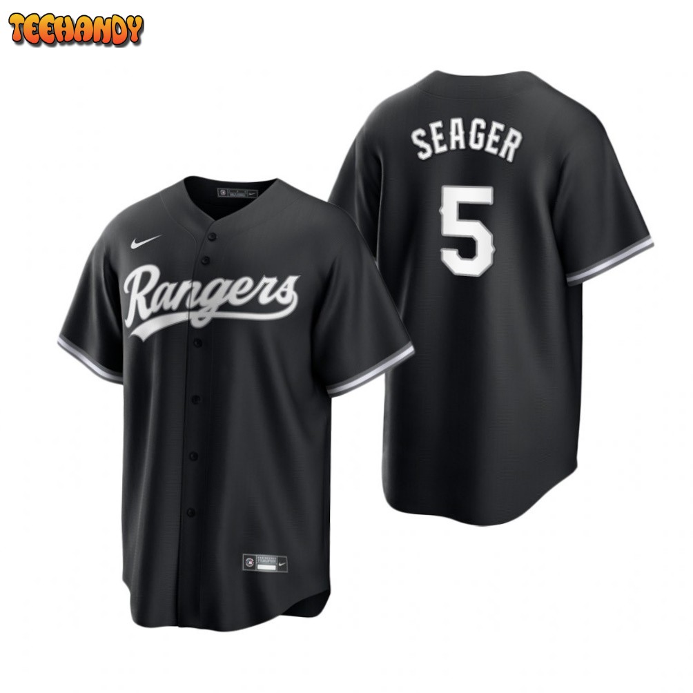 Texas Rangers Corey Seager Black White Fashion Replica Jersey