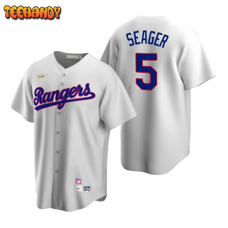 Texas Rangers Corey Seager White Home Cooperstown Jersey