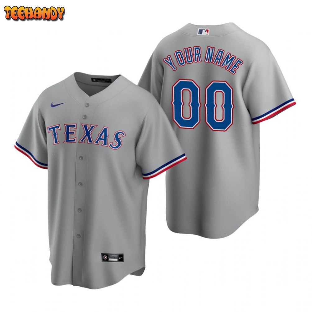 Texas Rangers Custom Gray Road Replica Jersey