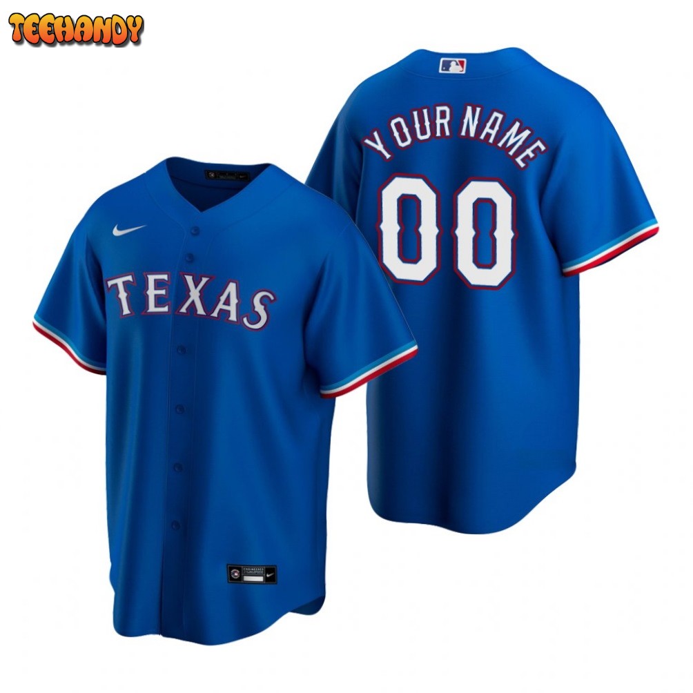 Texas Rangers Custom Royal Alternate Replica Jersey