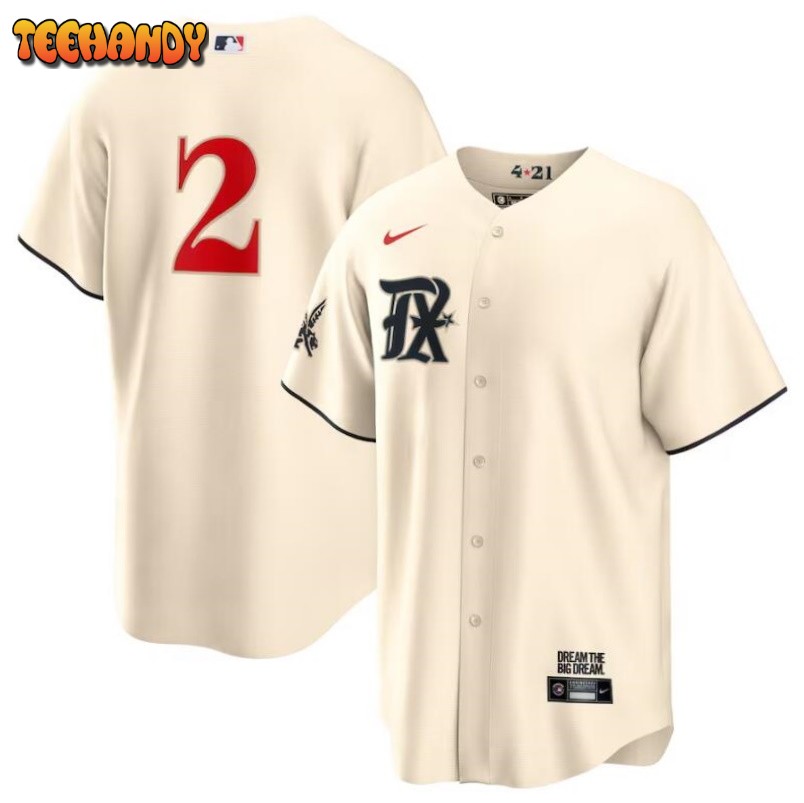 Texas Rangers Marcus Semien Cream 2023 City Connect Replica Jersey