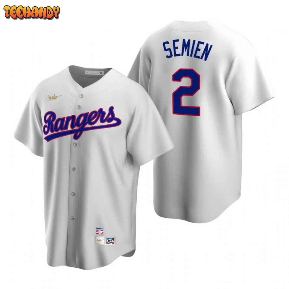 Texas Rangers Marcus Semien White Home Cooperstown Jersey