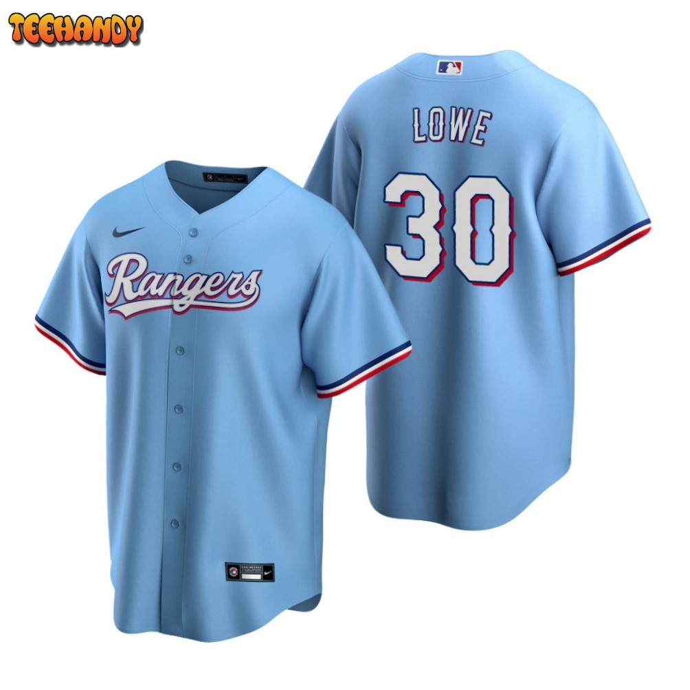 Texas Rangers Nathaniel Lowe Light Blue Alternate Replica Jersey