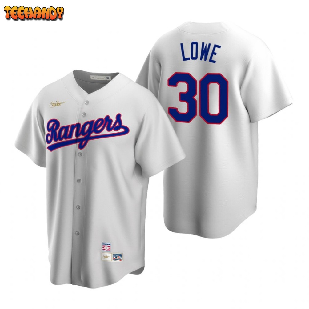 Texas Rangers Nathaniel Lowe White Home Cooperstown Jersey