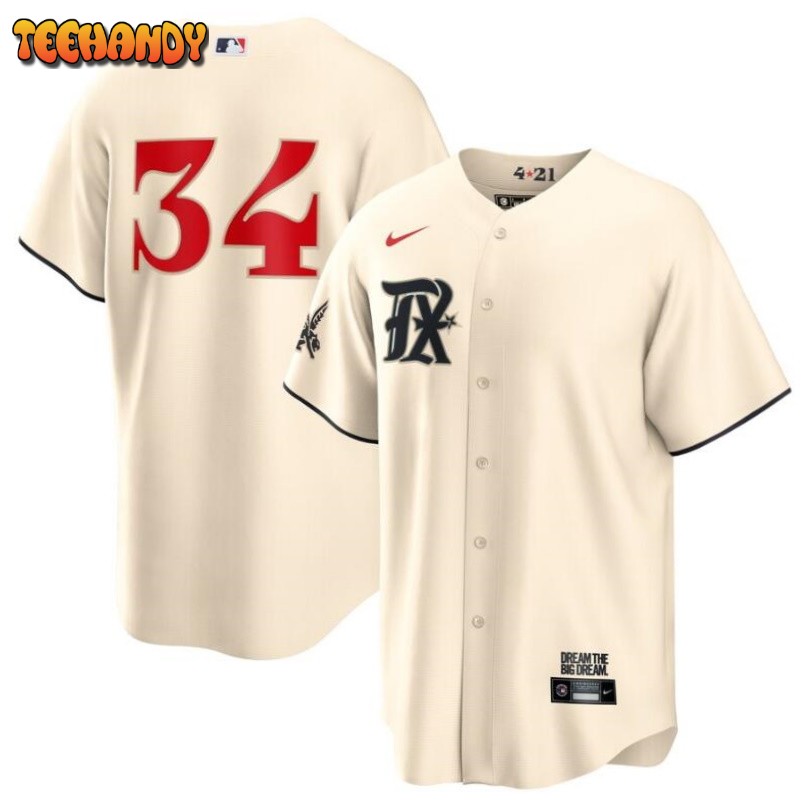 Texas Rangers Nolan Ryan Cream 2023 City Connect Replica Jersey