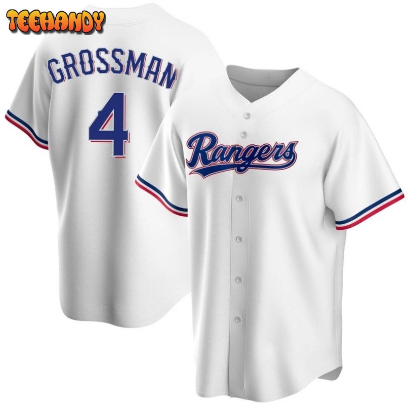 Texas Rangers Robbie Grossman White Home Replica Jersey