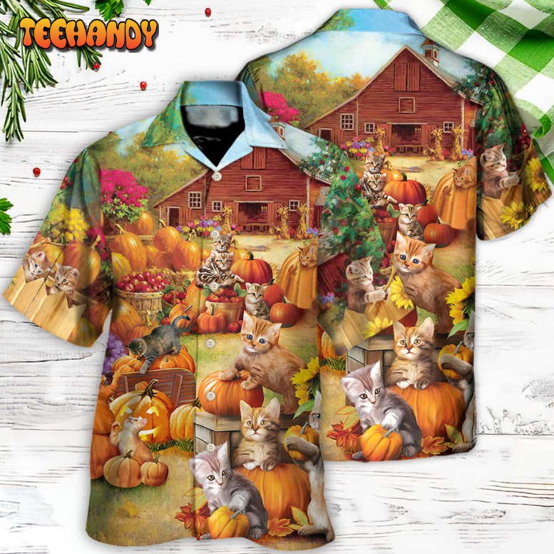 Thanksgiving Cat Wish You Happy Thanksgiving Hawaiian Shirt