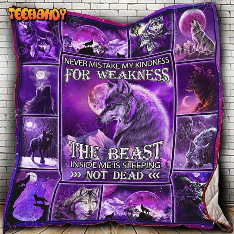 The Beast Inside Me Is Sleeping Not Dead Wolf 3D Quilt Blanket