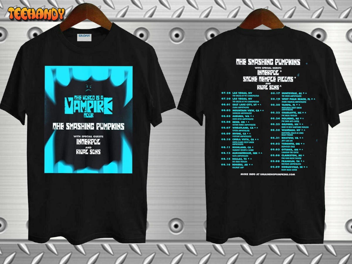 The Smashing Pumpkins The World Is a Vampire Tour 2023 Double Side Trending Shirt