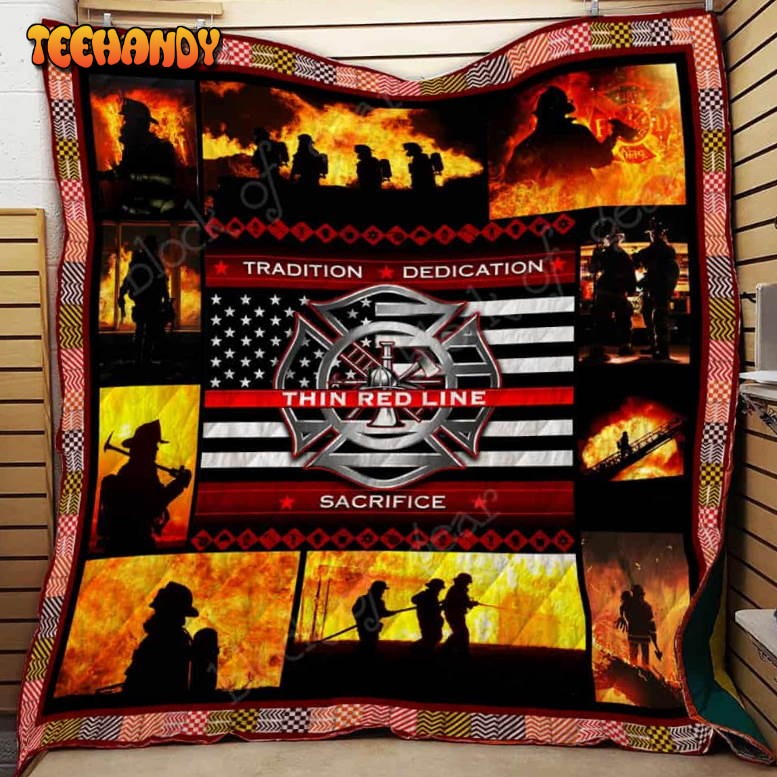 The Thin Red Line 3D Quilt Blanket