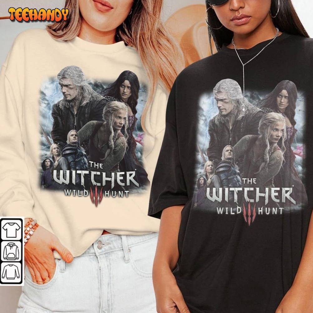 The Witcher Wild Hunt Shirt, Witcher Medallion Vintage 90s Retro Graphic T Shirt