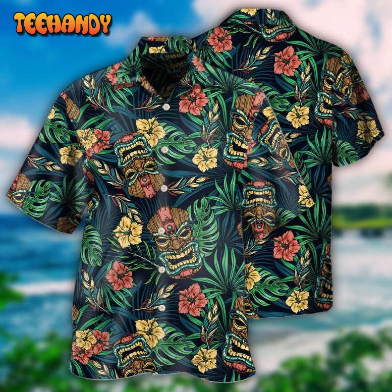 Tiki Hawaii Tropical Leaf Style Hawaiian Shirt