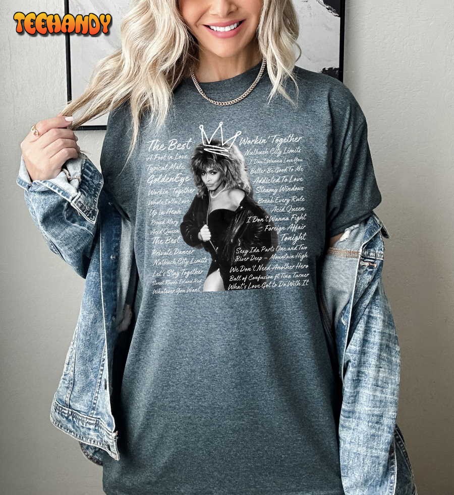 Tina Turner Shirt – Tina Turner Song List Graphic Shirt – Rock N Roll Shirt