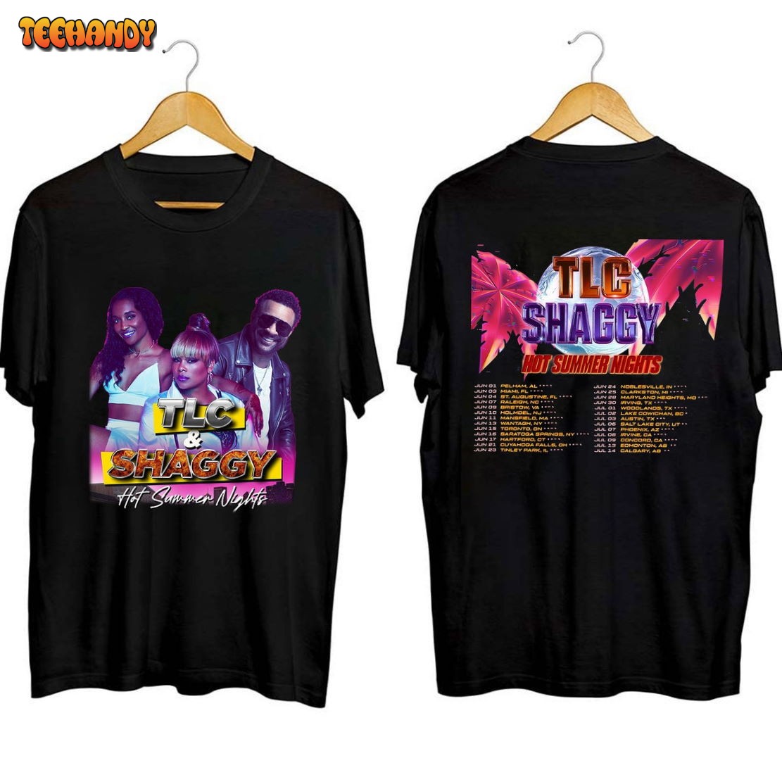 TLC and Shaggy 2023 Hot Summer Night Concert Double Side Shirt