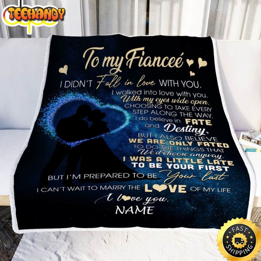 To My Fiancee  Fall In Love Wife Fiancee Birthday Valentine’s Day Blanket