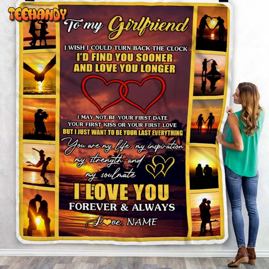 To My Girlfriend  From Boyfriend Name unset I Love YouValentine’s Day Blanket