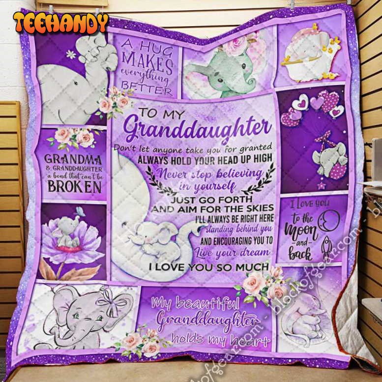 To My Granddaughter, Grandma 3D Quilt Blanket