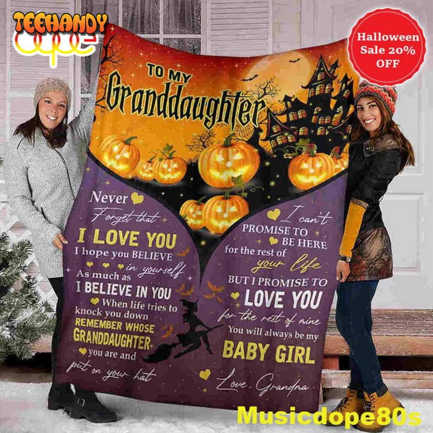 To My Granddaughter Halloween Sofa Fleece Throw Blanket  Halloween Gifts