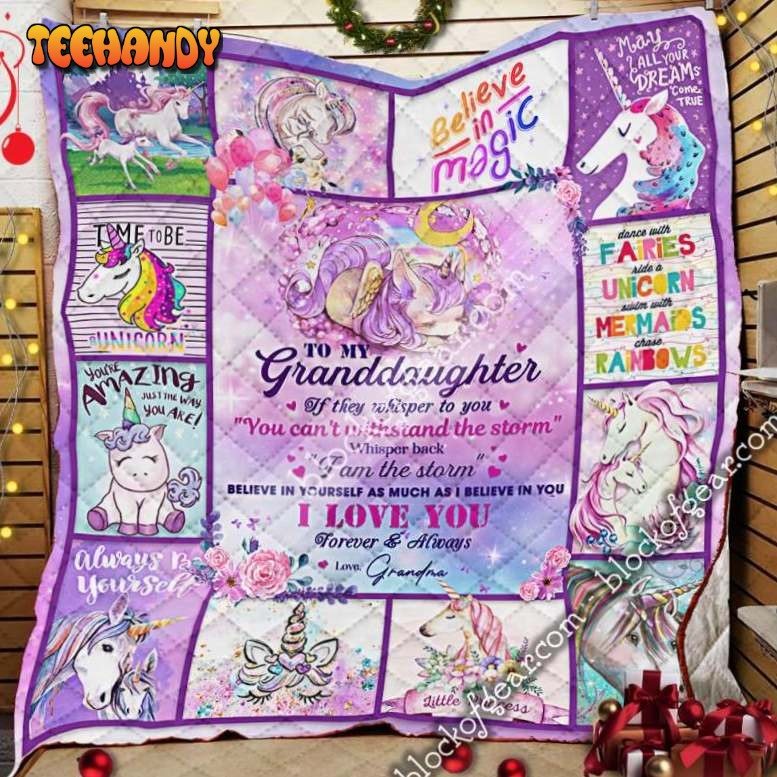 To My Granddaughter, Unicorn 3D Quilt Blanket