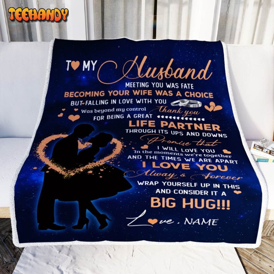 To My Husband  From Wife It A Big Hug Husband Wedding Day Valentines Day Blanket