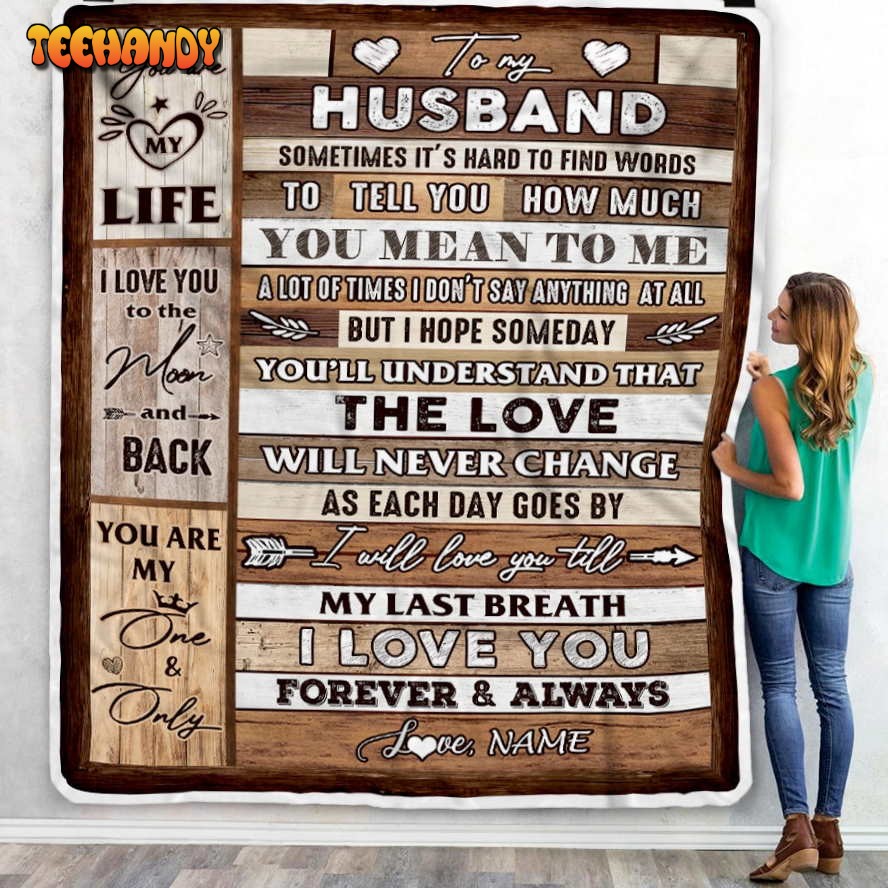 To My Husband  From Wife Wood You Meaning To Me Love You Blanket