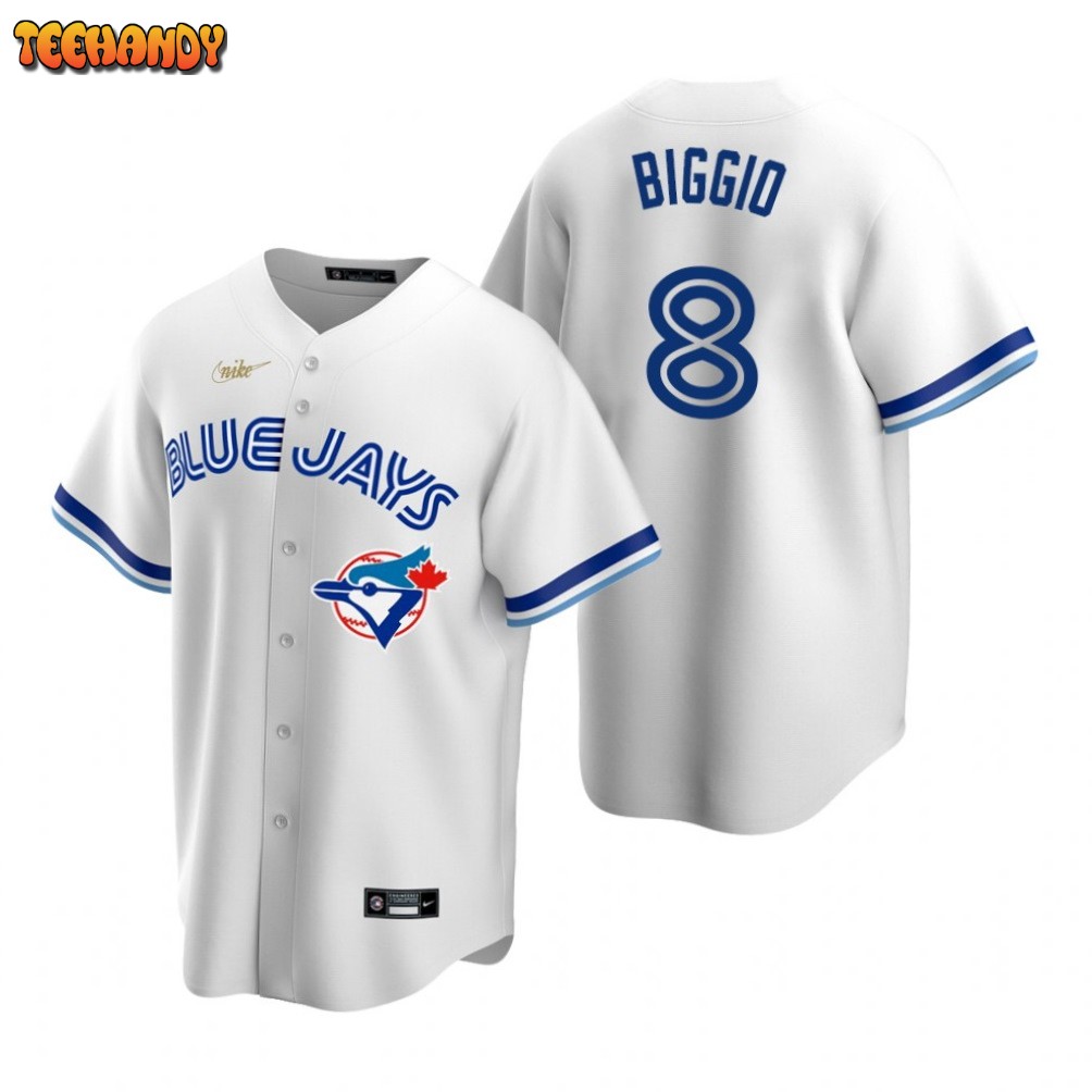 Toronto Blue Jays Cavan Biggio White Home Cooperstown Jersey