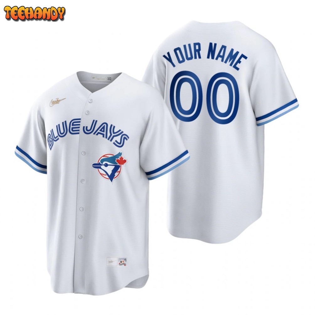 Toronto Blue Jays Custom White Home Cooperstown Jersey