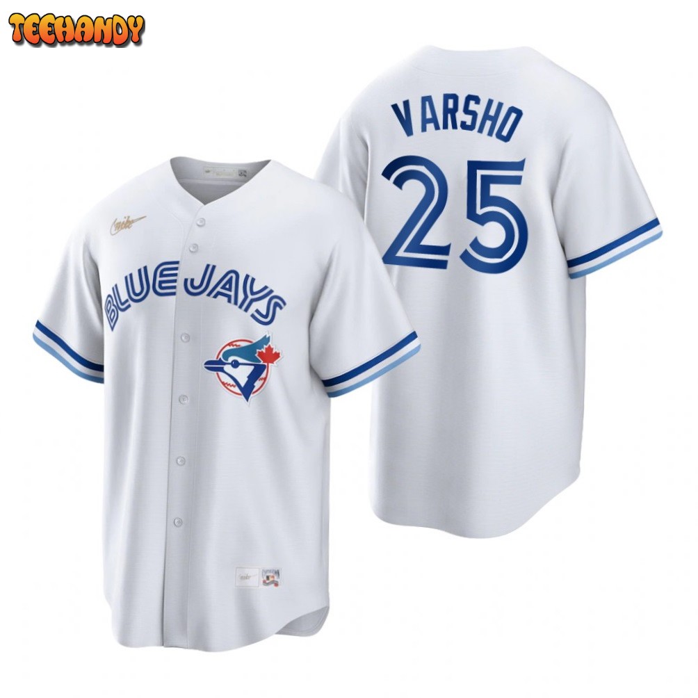 Toronto Blue Jays Daulton Varsho White Home Cooperstown Jersey