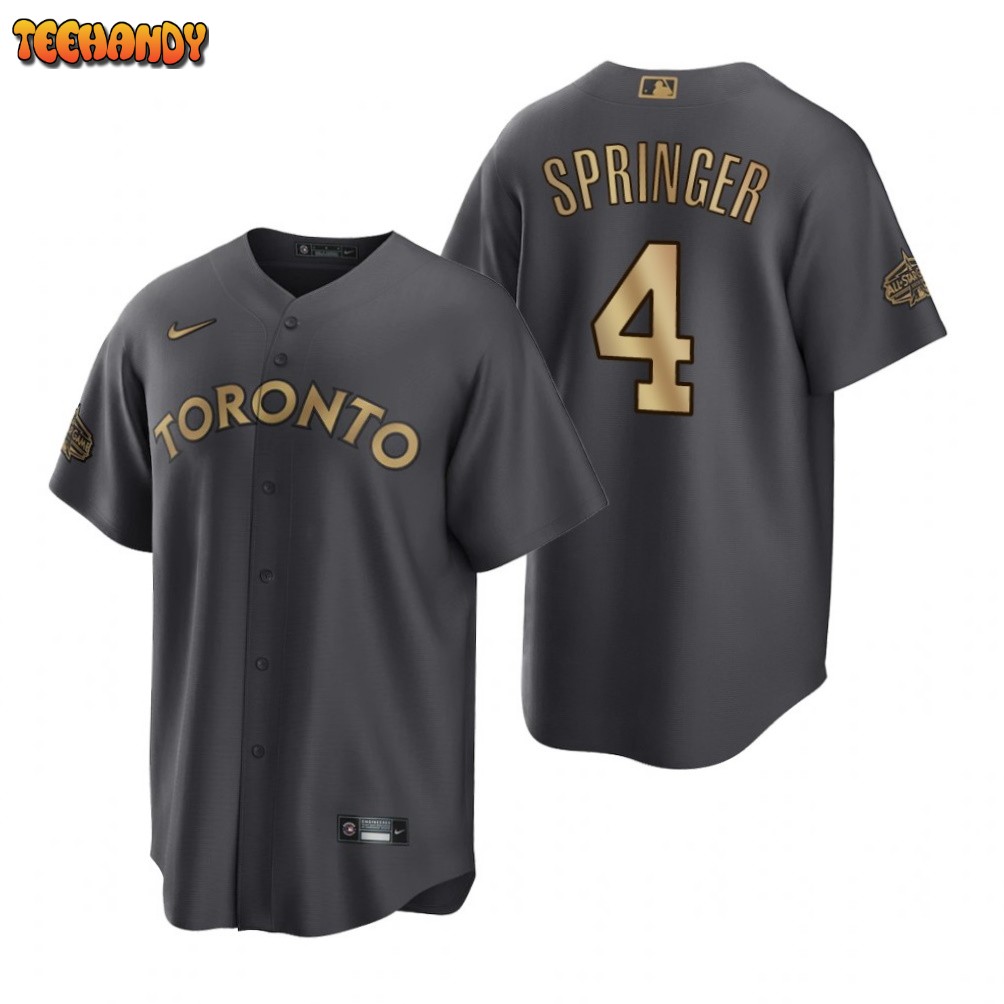 Toronto Blue Jays George Springer Charcoal 2022 All-Star Game Replica Jersey