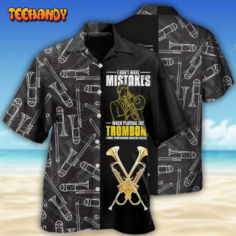 Trombone Music Lover Black Style Hawaiian Shirt