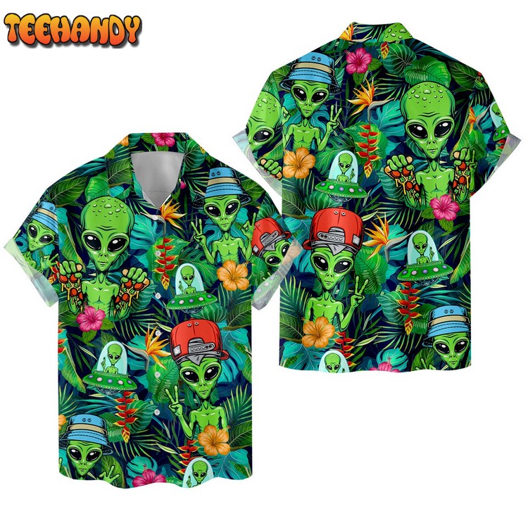 Tropical Alien Aloha Hawaiian Shirt Beach Short Sleeves Shirt