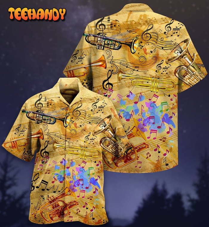 Trumpet Music Vintage Life Peace Hawaiian Shirt