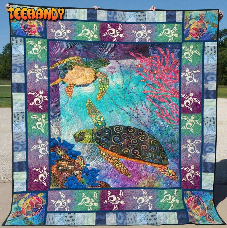 Turtle Hey 3D Quilt Blanket