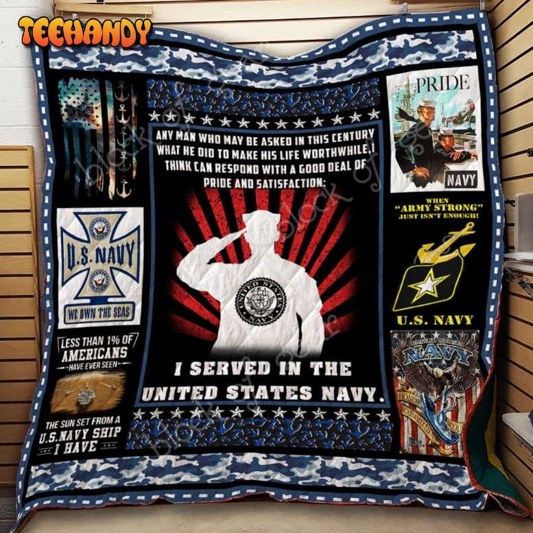 United States Navy 3D Quilt Blanket