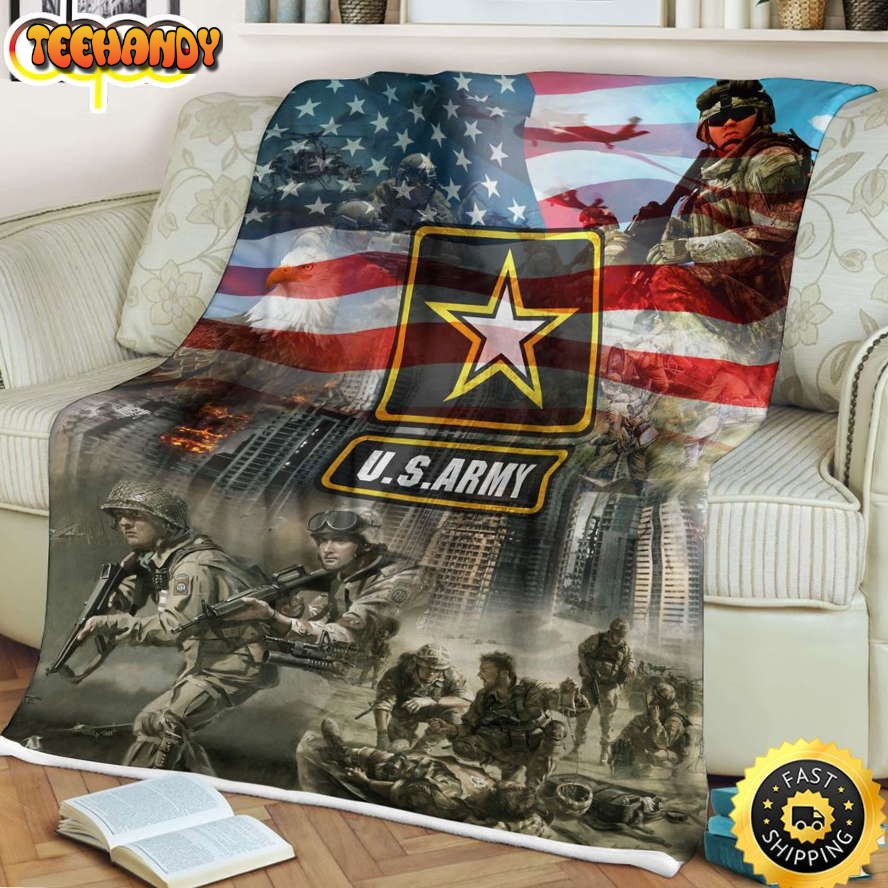 U.S Army And Soldiers Fleece Throw Blanket