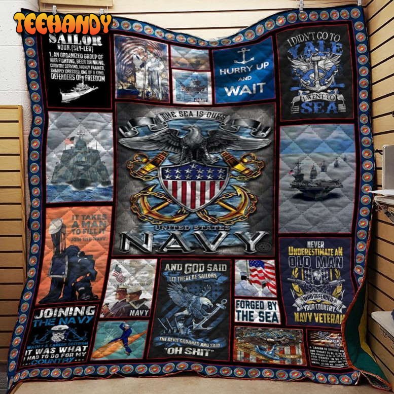 Us Navv Veteran 3D Customized Quilt Blanket