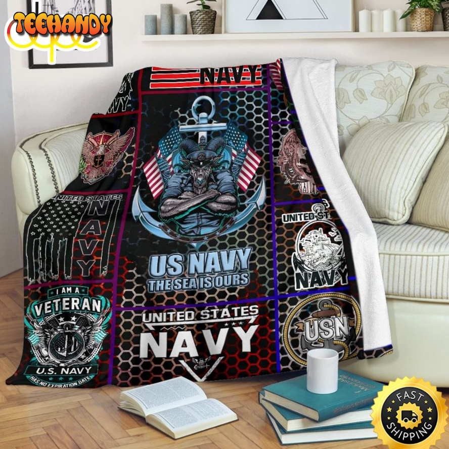 Us Navy The Sea Is Ours Fleece Throw Blanket