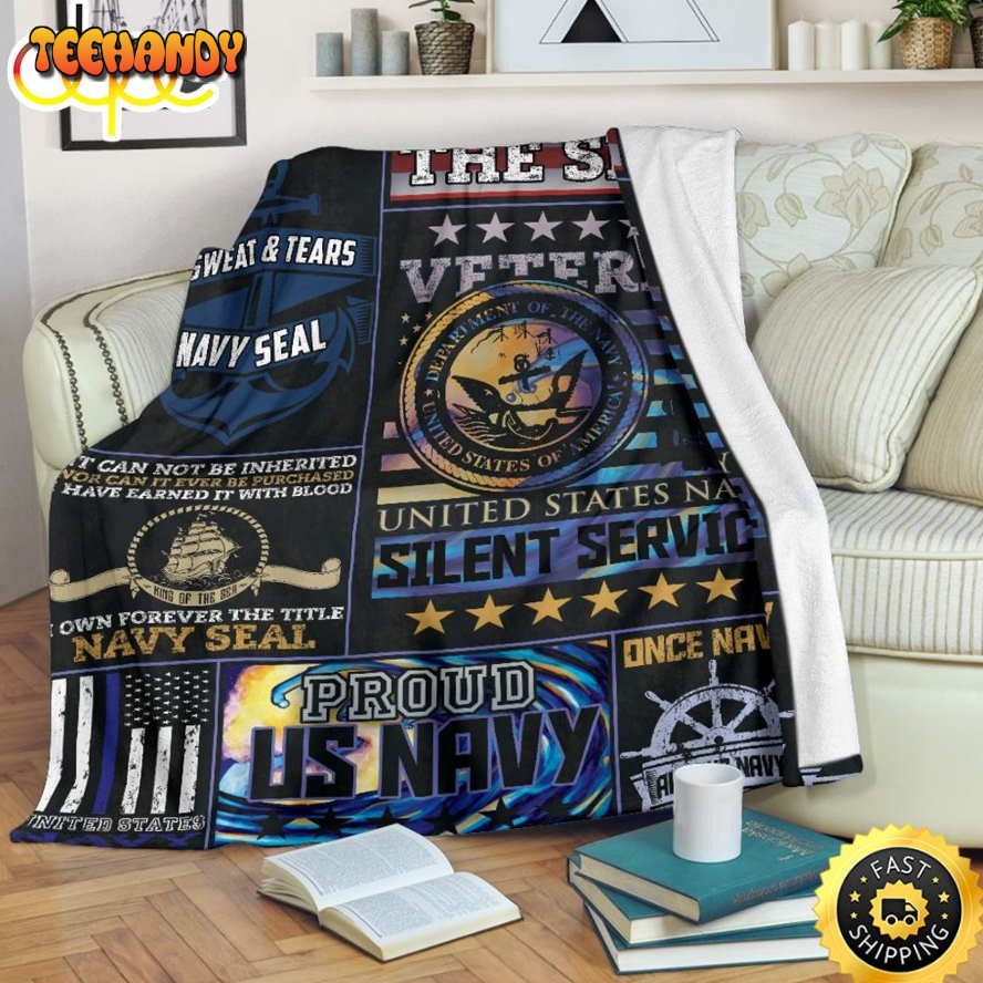 Us Navy The Silent Service Fleece Throw Blanket