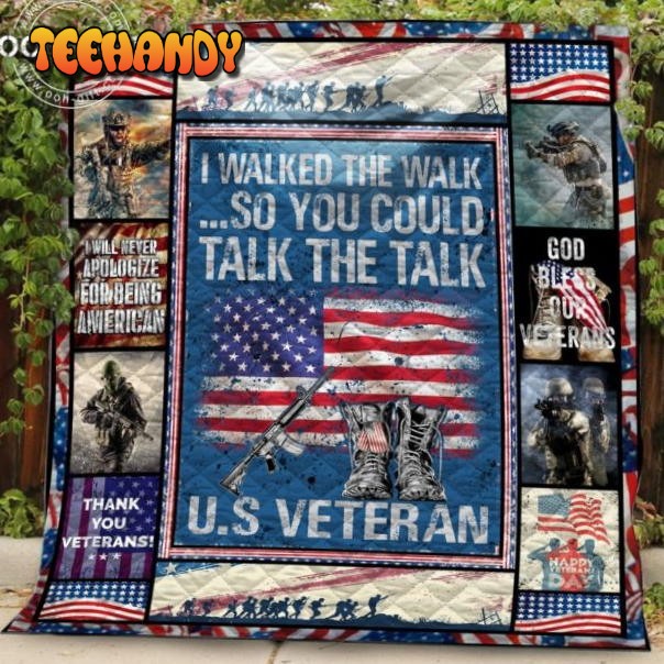 U.S Veteran 3D Customized Quilt Blanket