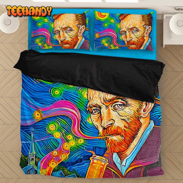 Van Gogh Starry Night Smoking Bong Trippy Bomb Bedding Set