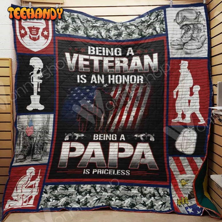 Veteran Dad 3D Customized Quilt Blanket