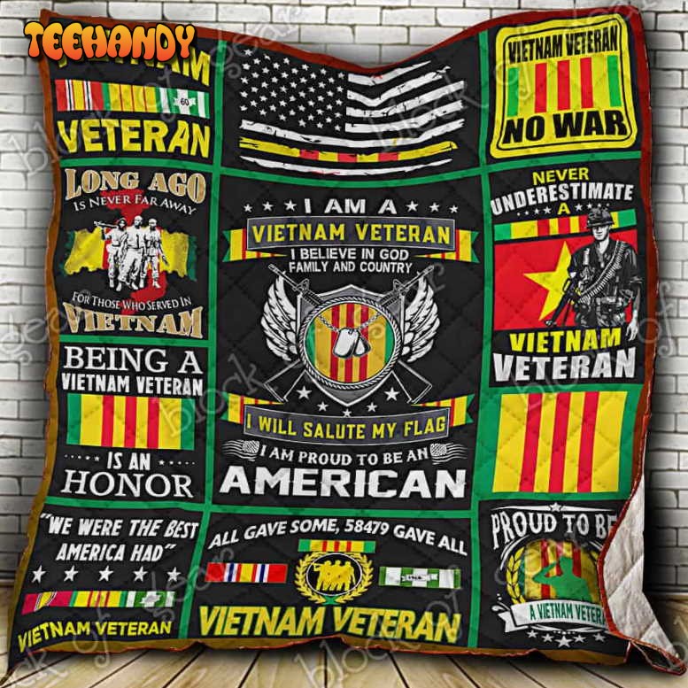 Vietnam Veteran 3D Quilt Blanket