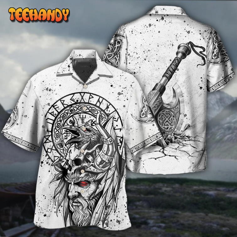 Viking Victory Black And White Style Hawaiian Shirt