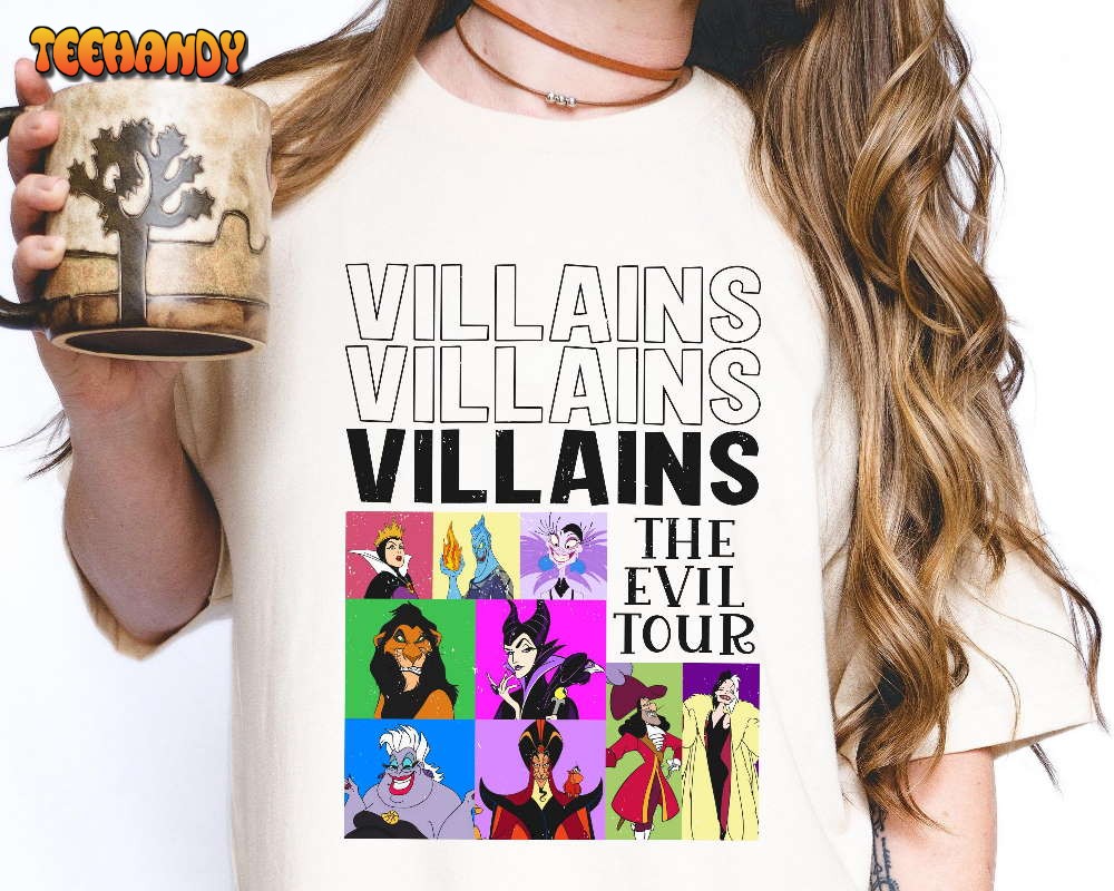 Villains The Evil Tour Shirt, Disney Villains Disneyland Trip Shirt