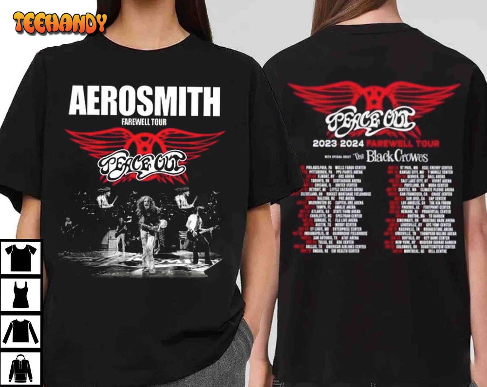 Vintage Aerosmith 2023 Farewell Tour Merch Double Side Shirt