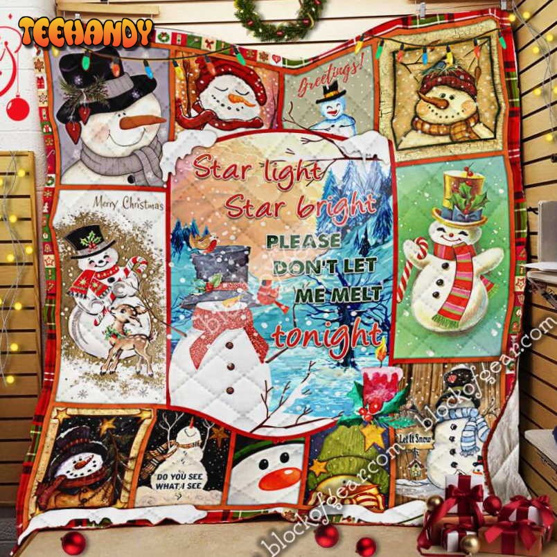 Vintage Snowflakes Christmas 3D Quilt Blanket