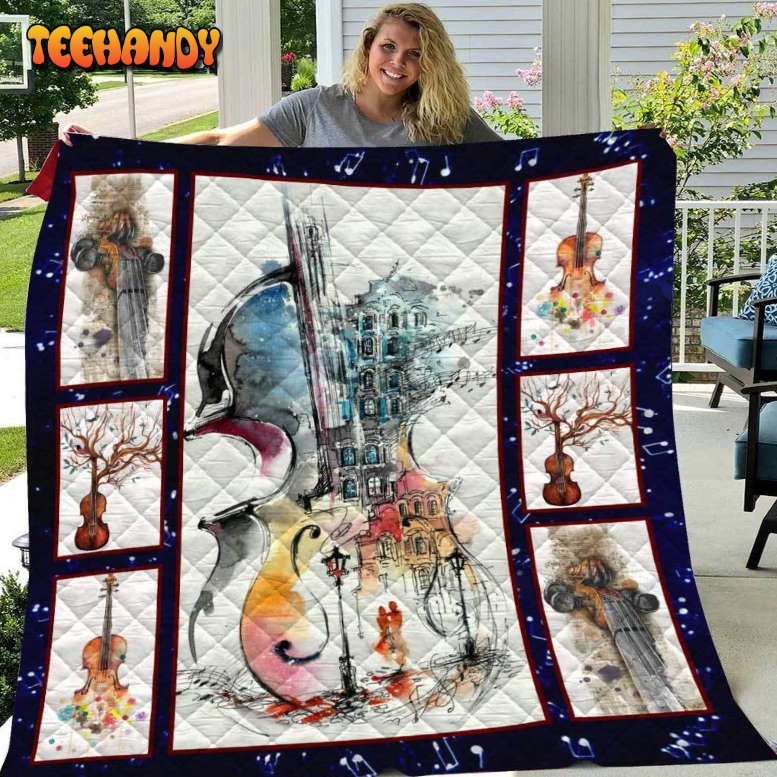 Violin Art Collection Like 3D Customized Quilt Blanket