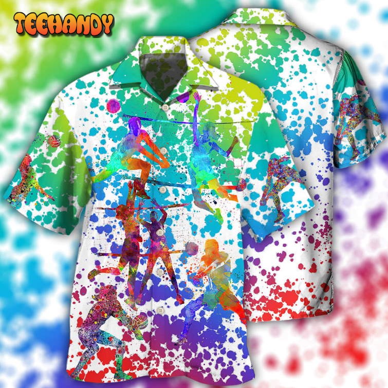 Volleyball Colorful Painting Hawaiian Shirt